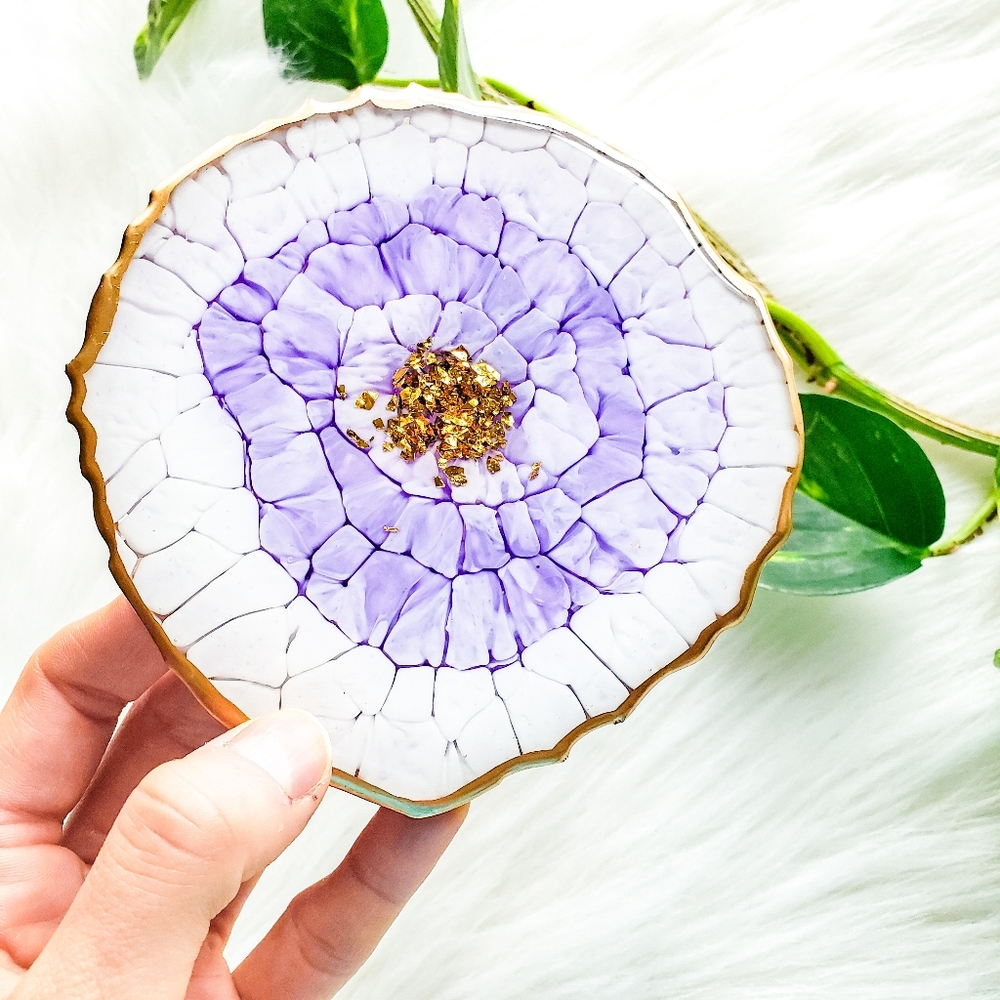 MADE TO ORDER - Resin Geode Candle Coaster - Picture 7 of 15